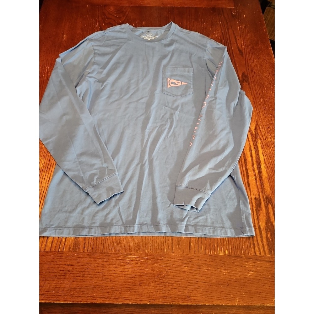 Women's Vineyard Vines Medium‎ Long Sleeve Performance Shirt Blue/pink (A576)